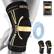 NEENCA 2Pcs Professional Knee Brace for Pain Relief, Medical Knee Support with Patella Pad & Side Stabilizers, Compression Knee Sleeve for Meniscus Tear, ACL, Joint Pain, Runner, Workout