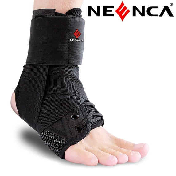 NEENCA Ankle Brace, Lace Up Adjustable Support – for Running, Basketball, Injury Recovery, Sprain! Ankle Wrap for Men, Women, and Children (Medium)