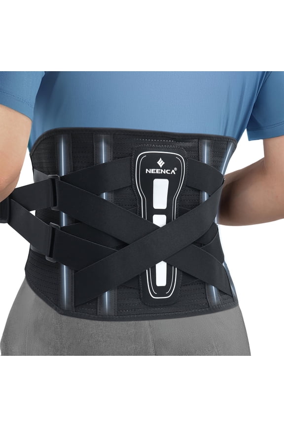 Back Brace for Lower Back Pain  Curved Lumbar Panel, Adjustable Power X Straps, XL