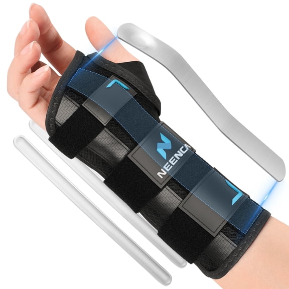 NEENCA Carpal Tunnel Wrist Brace Night Support for Women Men Pain Relief Tendonitis, Sprained, Arthritis - Right Hand Wrist Support with Metal Splint for Recovery (Small, Left Hand)