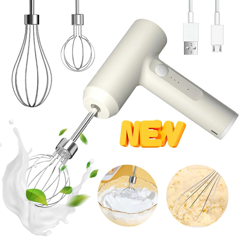 NEENCA Hand Mixer Electric Handheld with 2 Detachable Beaters and 3 Speed Modes Electric Whisk Cordless Egg Beater Small Mixer for Kitchen Baking \u0026 Cooking