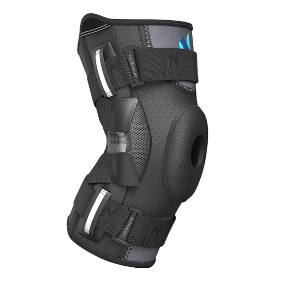 NEENCA Hinged Knee Brace with Patented X-Straps Fiting System,Knee Compression Sleeve Relieves Meniscus Tear,ACL,MCL,Knee Support and Knee Pain Relief,Men & Women-4XL