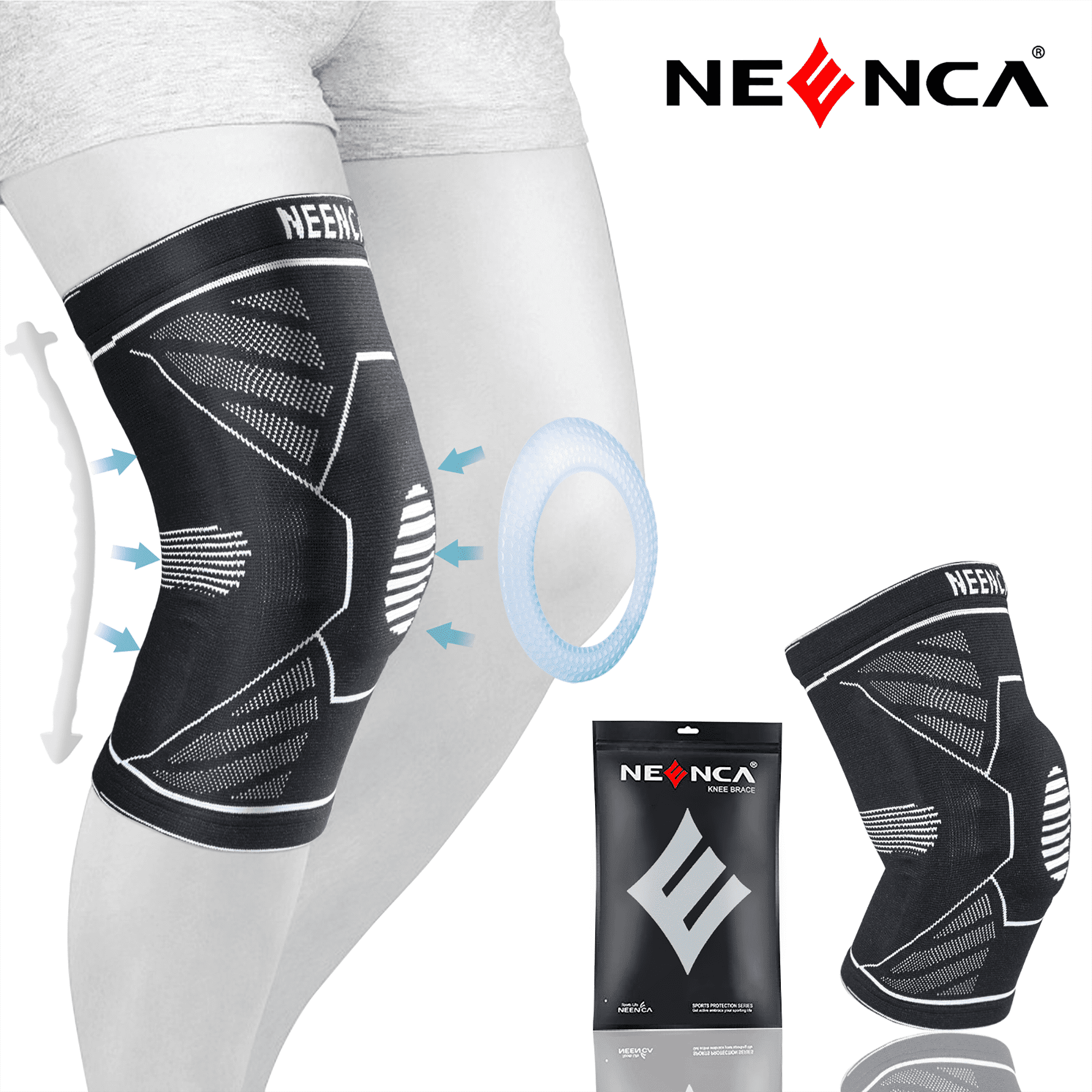 NEENCA Knee Brace with Gel Pad & Side Stabilizers for ACL, PCL ...