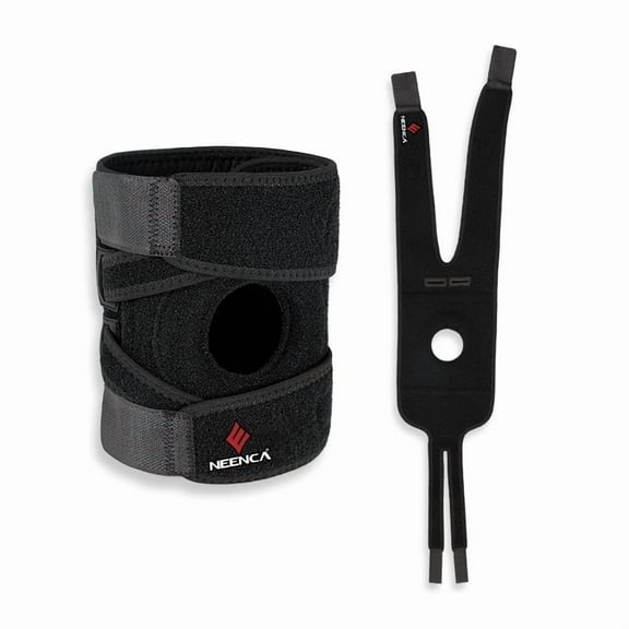 NEENCA Knee Brace with Open-Patella Design ,Adjustable Knee Support Brace for Meniscus Tear, Arthritis Pain,for Women and Men-Black