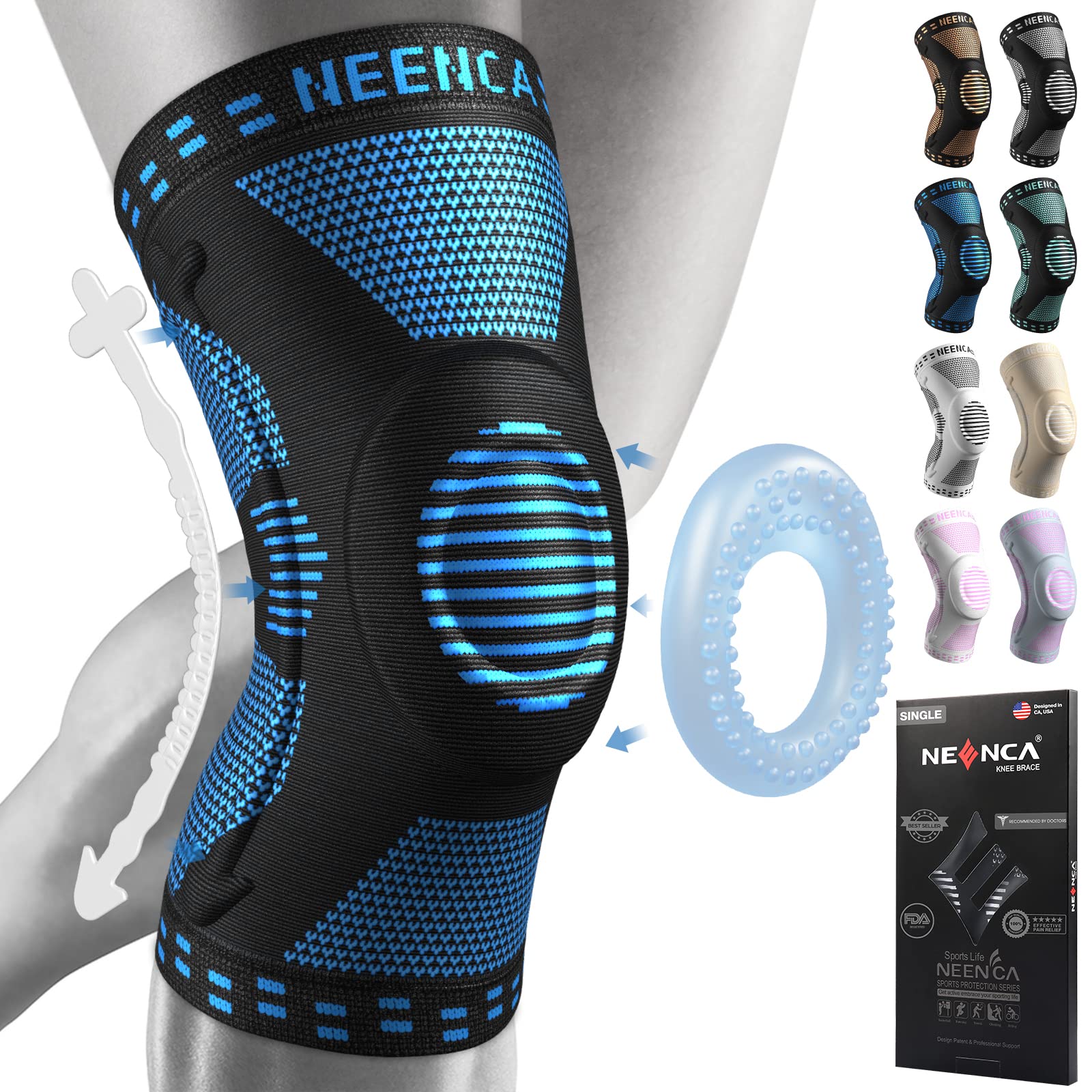 NEENCA Professional Knee Brace for Pain Relief, Medical Knee Support
