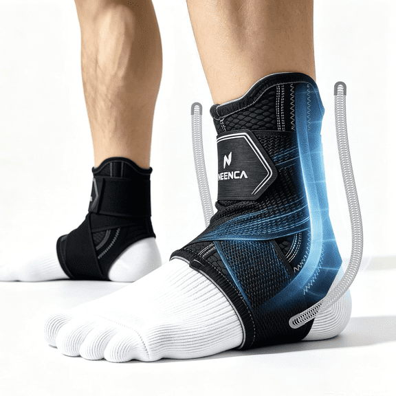 NEENCA Stabilizing Ankle Brace,Flexible Spring Support Ankle Wrap for Injury Recovery, Adjustable & Breathable Ankle Support for Men Women-S