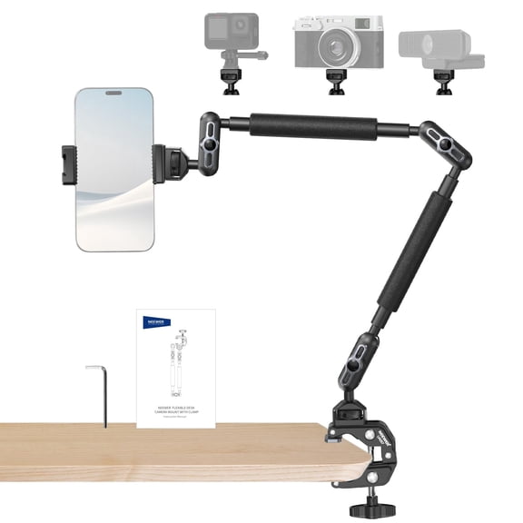 Neewer Adjustable Clamp Mount with C-Clamp for DSLR, Phone, Webcam, Action Camera, Black