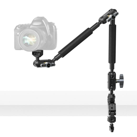 NEEWER 22" Magic Arm with C-Clamp, Adjustable Overhead Camera Mount for DSLR/Phone/Webcam, 360 Articulating Arm with 1/4" & 3/8" Threads, Compatible with Microphone Video Light Action Camera, UA057D