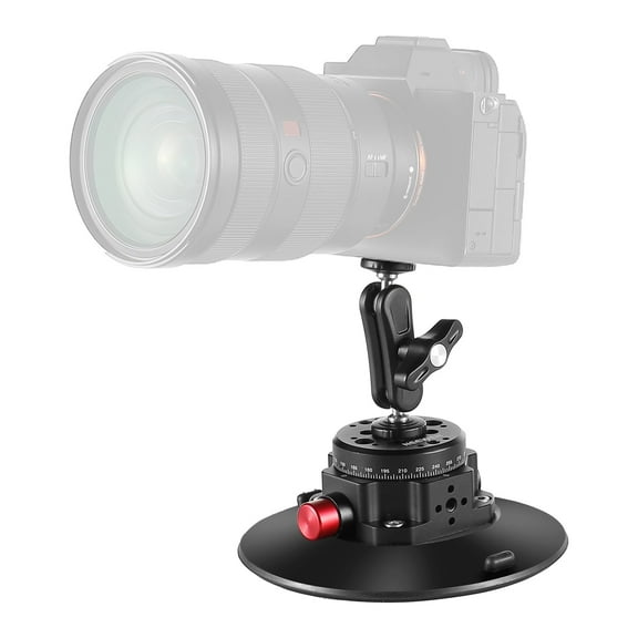 Neewer 6" Suction Cup Mount - Ball Head & Magic Arm, 1/4" & 3/8" ARRI Holes for Camera/Phone