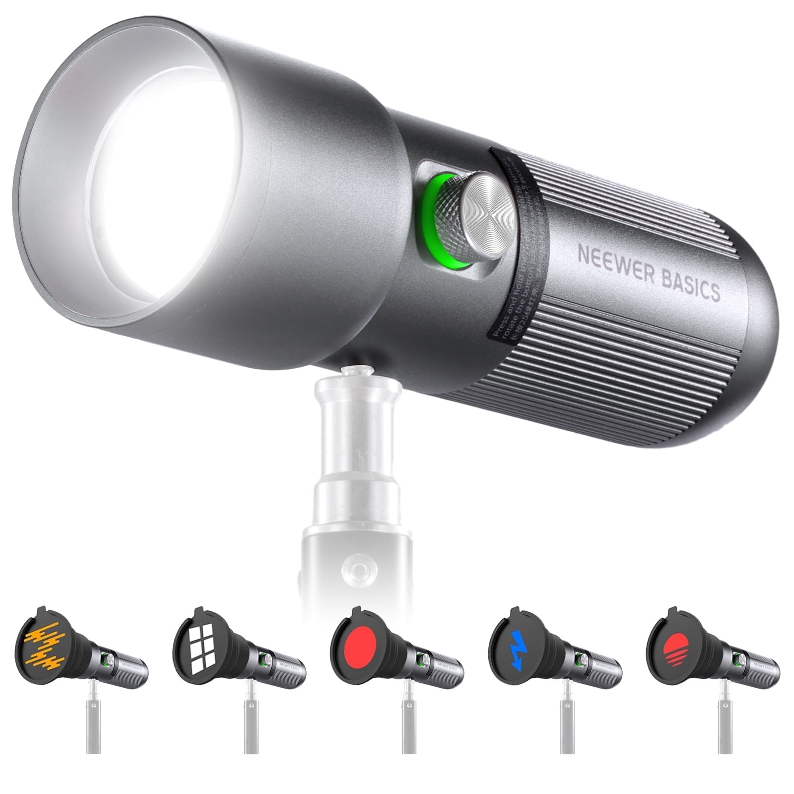 Neewer FL10 RGB Photography Flashlight, 10W LED With 20 GOBO Filters & 4 Colors, 7500mAh For Studio Video Lighting