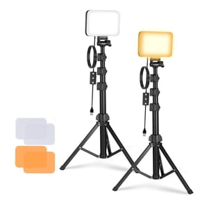 Neewer BP66 2-Pack LED Video Light Panel Kit, Bi-Color Dimmable 3200K-5600K, CRI95, with Stands & Filters