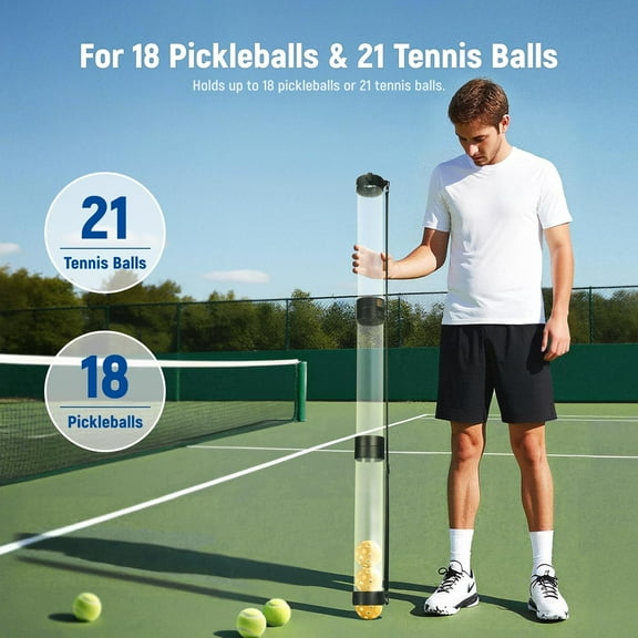 Ball Retriever Tube Hopper & Pickleball Bag for Men/Women