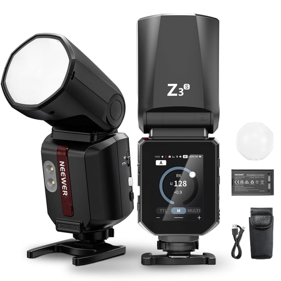 Neewer Z3-S Flash, 100Ws 2.4G TTL, Touch Screen, 1/8000s HSS, 2 Modeling Lamps, 3000mAh, 500 Flashes