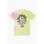 NEFF Happy Face Wave 2 Cream Red Green Tie Dye 100% Cotton Tee Shirt