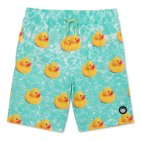 NEFF Swimsuit Men's Rubber Ducky Water Ripple 19" Adult Hot Tub Board Shorts
