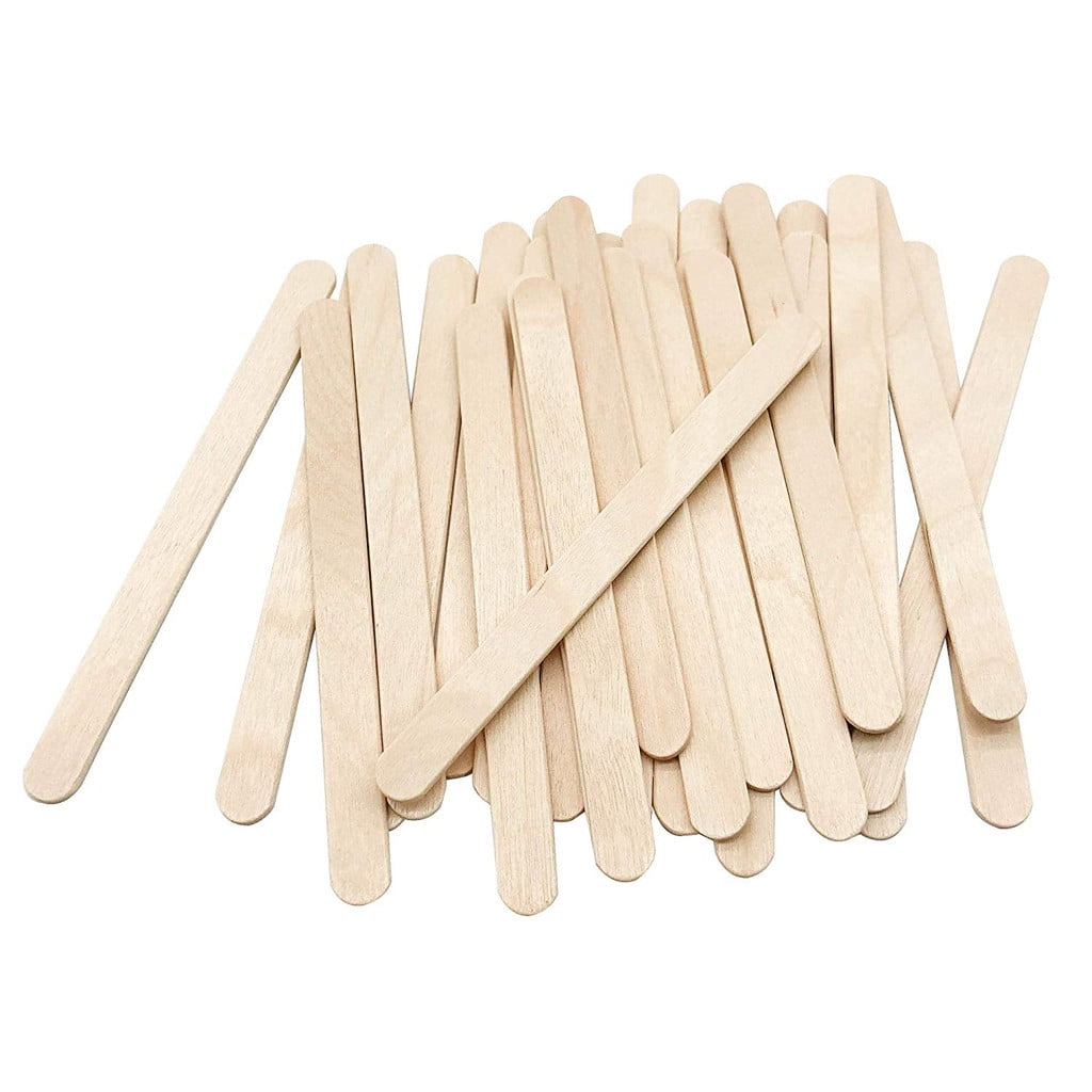 50pcs Wood Craft Stick Bulk Popsicle Sticks Crafts Wax Sticks for Plant Tag Wooden Plant Labels DIY Wooden Sticks Ice Cream Stick Timber Bamboo Giant