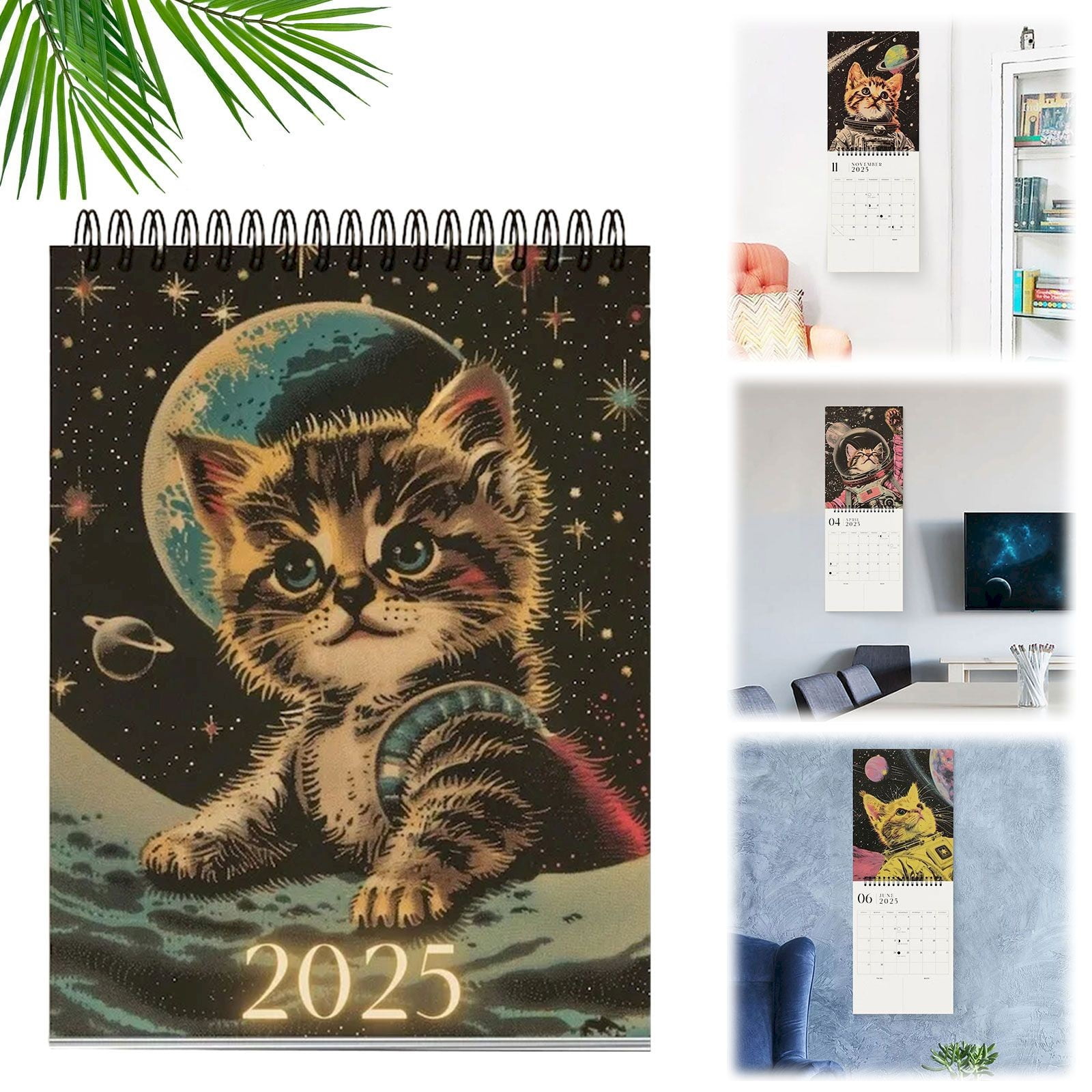NEGJ Cats 2025 Calendar Funny Cats Calendar 2025 Wall Calendar Monthly