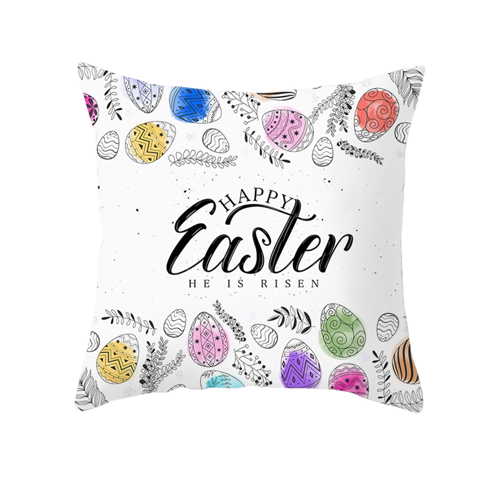 NEGJ Easter Throw Pillow Covers Cartoon Easter Bunny Eggs Decorative