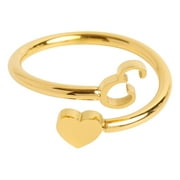 NEGJ To My Granddaughter Initial Heart Ring 26 Letter Heart Ring Simple Fashion Jewelry Popular Accessories Beach Rings for Teen Girls Girls Rings Ages 8-12 Adjustable Mens Ring Pack E Ring Dragon