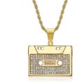 thumbnail image 1 of NEGS 18K Gold Plated Vintage Tape Pendant 24'' Chain Hip Hop Music Cassette Stainless Steel Rock Necklace for Men, 1 of 8