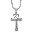 thumbnail image 1 of NEGS Eye of Horus Egyptian Coptic Ankh Cross Pendant 24'' Chain Egyptology Amulet Stainless Steel Necklace for Men Women, 1 of 7