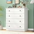 thumbnail image 1 of 4-Drawer Dresser, 34.6” Tall White Dresser for Bedroom Storage, Hallway Chest with Large Drawers, 29.5” Wide Space Saving Furniture, 1 of 12