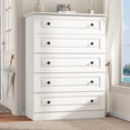 thumbnail image 1 of NEGYLIM 5 Drawer Dresser Tall, Modern White Chest of Drawers with Anti-Tip, Large Storage for Bedroom, Hallway, Entryway, (White), 1 of 14