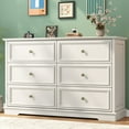 thumbnail image 1 of 6 Drawer Chest of Drawers, Modern Storage Cabinet Dresser Organizer Unit with Antique Bronze Round Handles for Living Room, Closet, Hallway, Entryway，White, 1 of 13