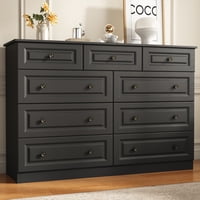 Negylim 9-Drawer Wood Storage Cabinet (Black/White)