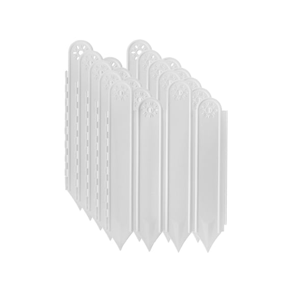 NEGZHI 5-Pack Plastic Landscape Fencing (3.93"x7.87"): Short Picket Border Panels for Flowerbeds & Pathways - Decorative Yard Edging with Insert Stakes