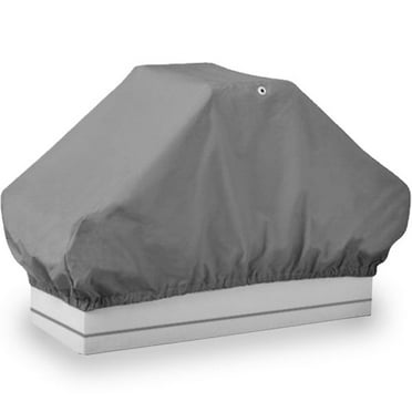 NEH Boat Seat Cover Back to Back Double Seat Storage Cover - 50"L x 22"W x 22"H - Gray Heavy Duty Water Resistant Thick Polyester Fabric