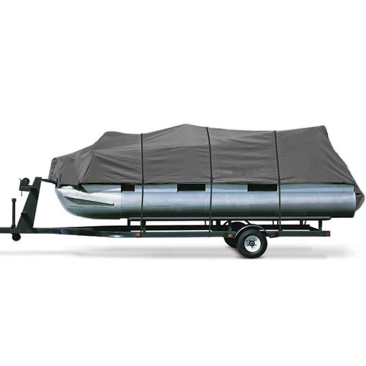 NEH Heavy Duty Waterproof Gray Pontoon Cover Fits Length 17' 18' 19' - Beam Width 96" Superior Trailerable Pontoon Covers 600 Denier Inboard Outboard Pontoon Covers- Includes 3 Support Poles