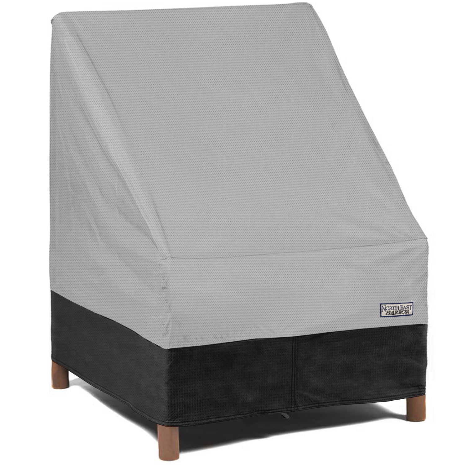 NEH Outdoor Patio Chair Furniture Cover - 40"W x 40"D x 36"H - Breathable Material, Sunray Protected, and Weather Resistant Storage Cover - Gray with Black Hem