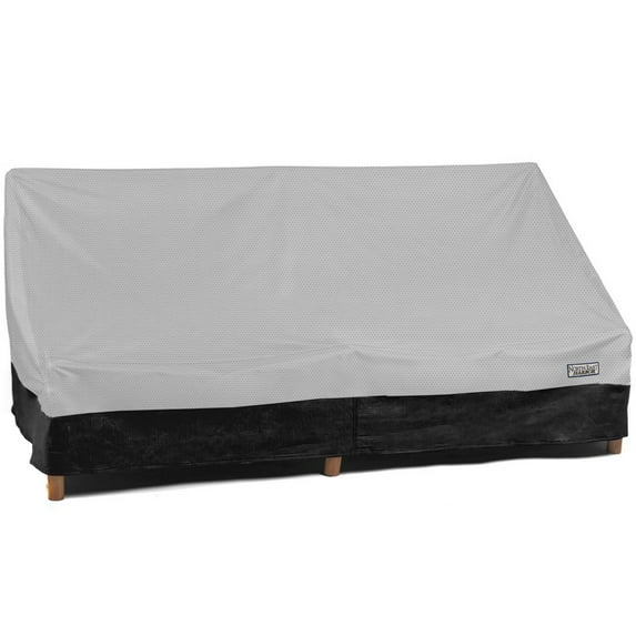 NEH Outdoor Patio Sofa Couch Furniture Cover - 87"W x 38"D x 35"H - Breathable Material, Sunray Protected, and Weather Resistant Storage Cover - Gray with Black Hem