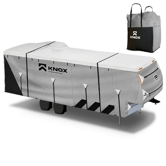 NEH Waterproof Superior 5th Wheel RV Motorhome Cover Fits Length 33'-37' Feet New Fifth Wheel Travel Trailer Camper Zippered Panels Heavy Duty 7 Layer Fabric