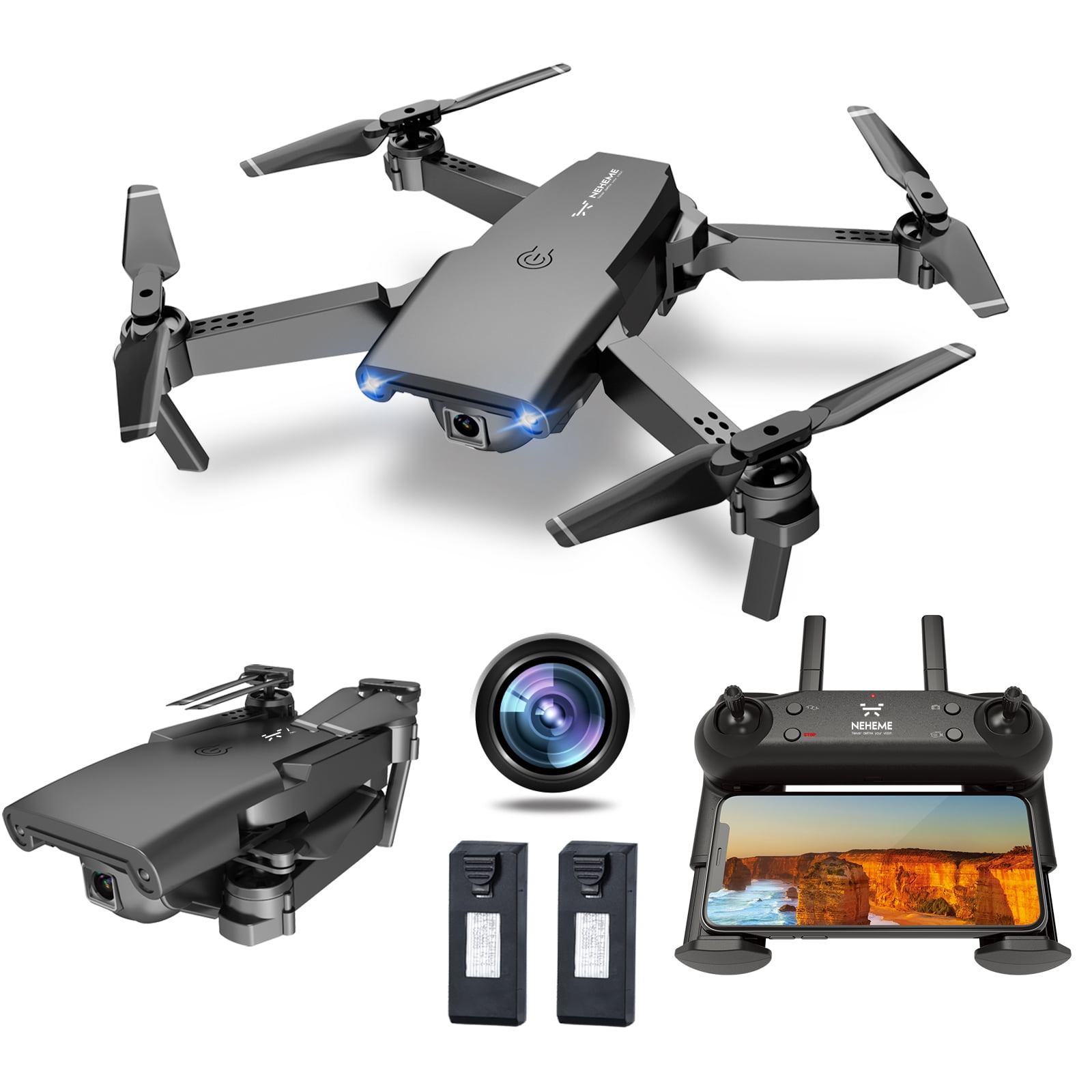 NEHEME NH525 Foldable Drones with 1080P HD Camera for Adults, RC