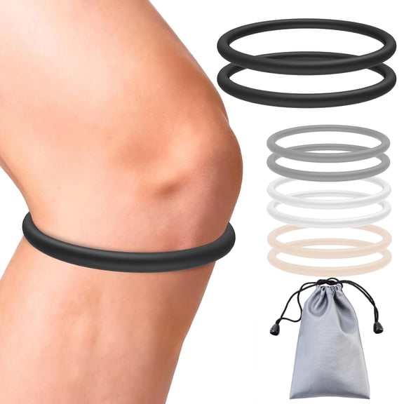 NEI 2PCS Patella Band for Knee Pain Relief, Silicone Patellar Tendon Support Strap Brace for Basketball, Running, Jumpers Knee,Tennis,Tendonitis,Soccer and Hiking, Women and Men, Includes Storage Bag