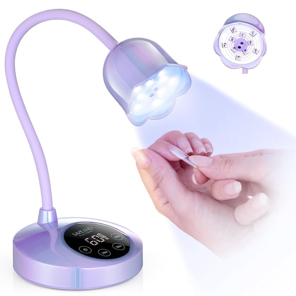 NEI Advanced 30W UV Nail Lamp: Purple Gel Nail Lamp Cordless U V Light for Gel Nails Smart Sensor LED Flash Cure Lamp lampara led para uas Profesional Gooseneck 8S Fast Cure Nail Salon Manicure