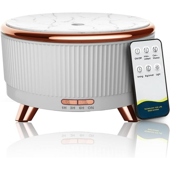 NEI Diffusers for Essential Oils Large Room, 500ml Aromatherapy Diffuser Cool Mist Humidifier with Remote Control,7 Colors Lights & 3 Mist Mode Waterless Auto Off for Women Office Home White 1
