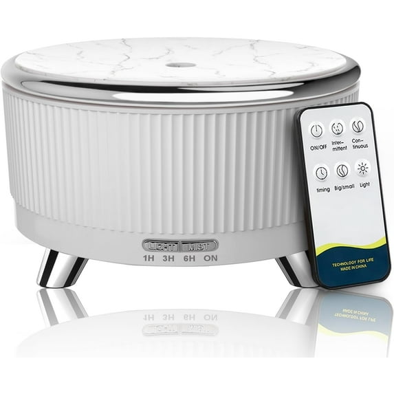 NEI Diffusers for Essential Oils Large Room, Aromatherapy Diffuser with Remote Control,7 Colors Lights 3 Mist Mode for Women Office Home White Sliver