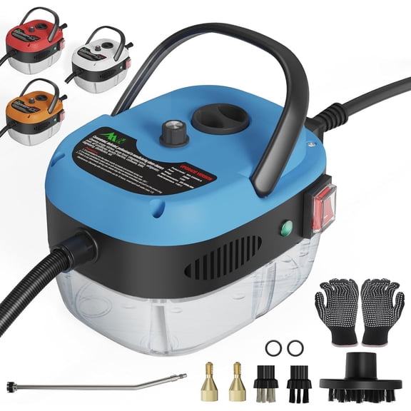NEI Handheld Steam Cleaner，2500W Hand-Held High Pressure Portable Cleaning Machine with 3 Brush, High Temperature Steamer for Home Use, Kitchen, Furniture, Bathroom, Car (Blue)