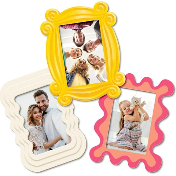 NEI Magnetic Photo Frames-Fun&Unique Magnet Picture Frame-Magnetic Frames for Refrigerator, Locker&More-Fridge Picture Frame Magnets-Back to School Magnetic Picture Frames for Refrigerator 4x6,3 Pack