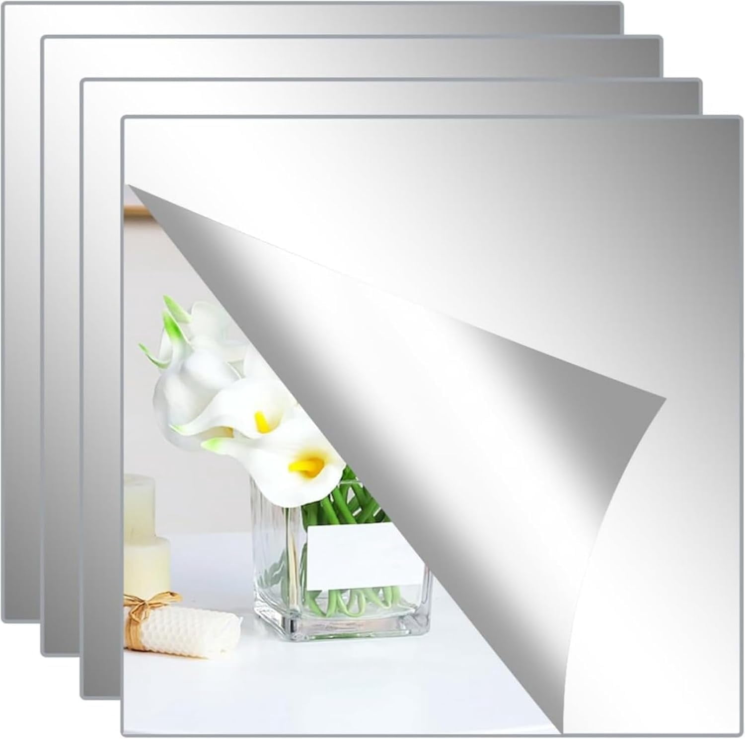 Stickable Mirrors NEI Mirror Stickers for Walls 10 Packs Self Adhesive Stick on Mirrors ...
