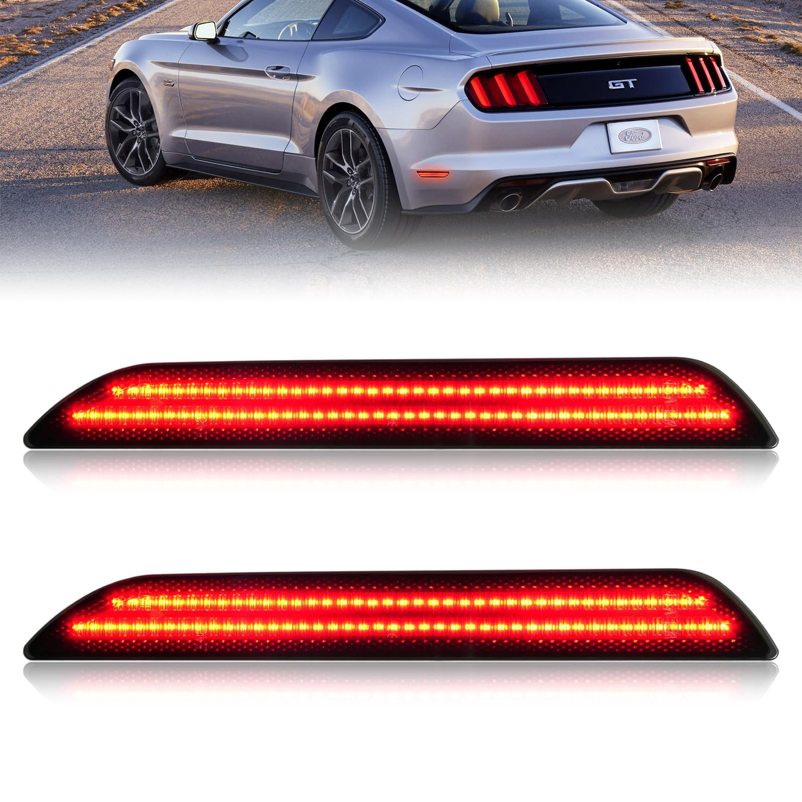 Feu De Position Latéral Arrière LED Violet Fumé Pour Ford Mustang 2015-2023 - Kit De 2 - Neuf