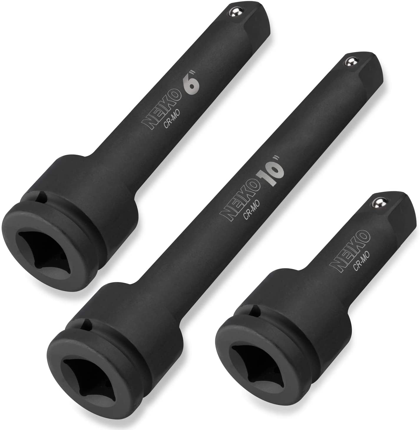 Black Oxide Finish 3-Piece Impact Extension Bar Set