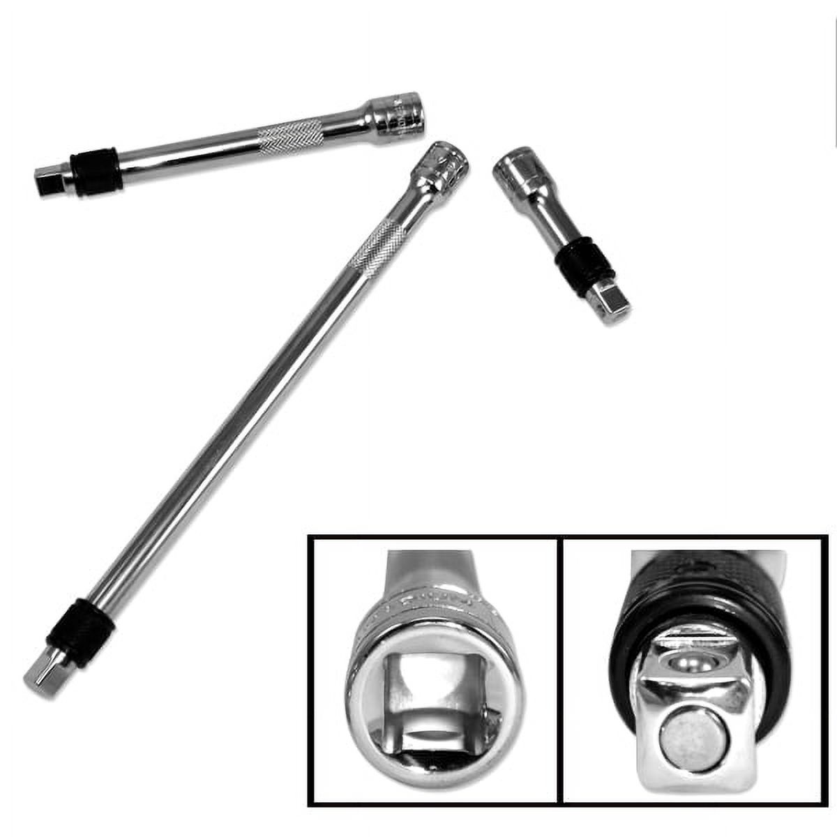 NEIKO 00295A 3/8" Drive Locking Extension Bar Set, 3 Piece, 3", 6", 10