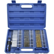 NEIKO 00325A Wire Brush Drill Attachments with 1/4-Inch Hex Shank, SAE and MM Brushes Assortment, Mountable on Power Drill or Die Grinder, 38-Piece Set