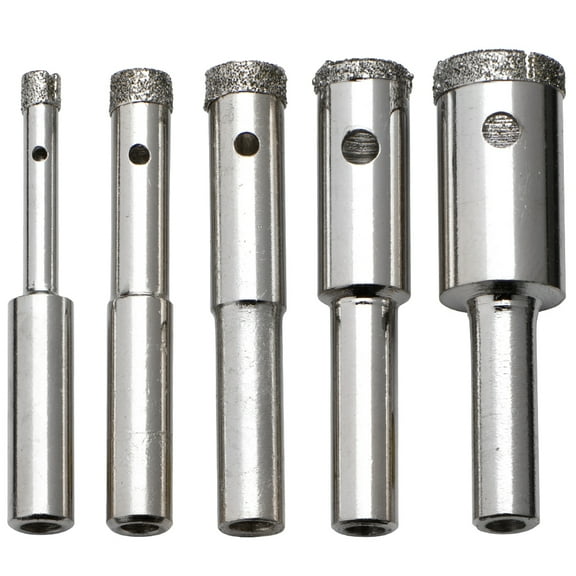 NEIKO 00823A Diamond Hole Saw, 5 Pc Diamond Drill Bit Set, 5/32–1/2-Inch Hollow Core, 1/4-Inch Shank, Glass Drill Bit, Ceramics, Tile Drill Bits, Granite, Glass Cutter for Bottles, Pots, Marble