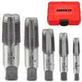 thumbnail image 1 of NEIKO 00930A NPT Pipe Tap Set, 5-Piece, Copper, Brass and PVC Pipe Threader 1/8"-27, 1/4"-18, 3/8"-18, 1/2"-14, 3/4"-14 NPT Pipe Threading Tool Taper Taps, Plumbing Rethreading, Thread Tapping, 1 of 6