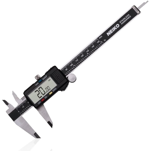 NEIKO 01407A Electronic Digital Caliper Measuring Tool, 0-6 Inches Stainless Steel Construction with Large LCD Screen Quick Change Button for Inch Fraction Millimeter Conversions, Digital Caliper Me